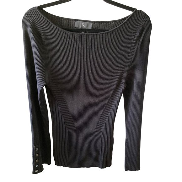 Banana Republic NWOT Sweater Boat Neck Black Buttons Detail Large - Picture 1 of 6